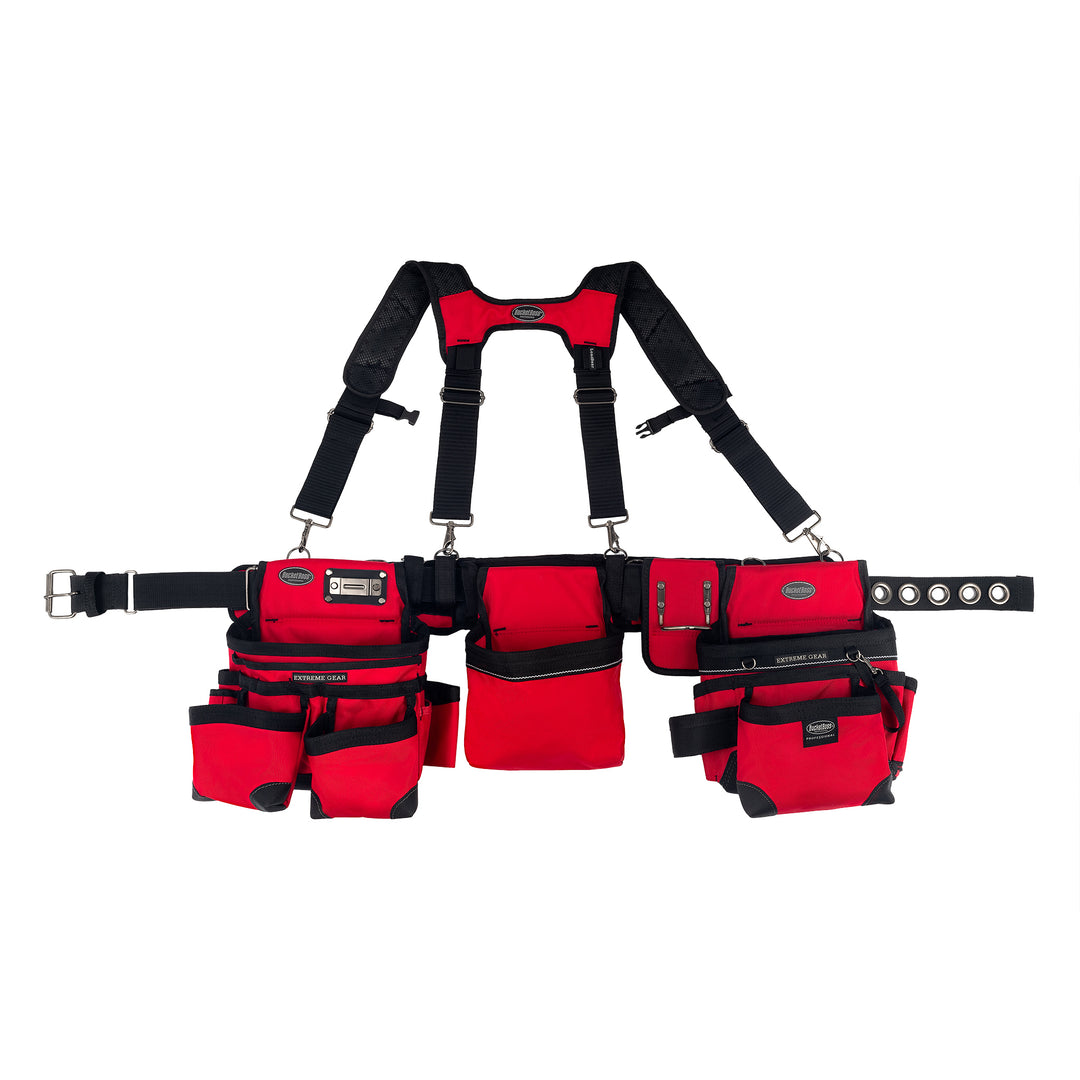 Red Framer's Tool Belt with Suspenders