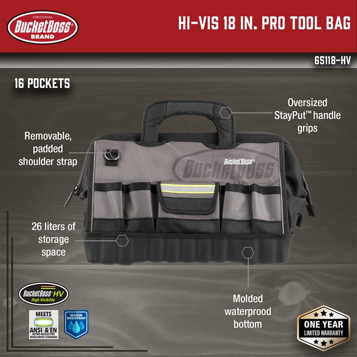 Hi-Vis 18" Pro Tool Bag