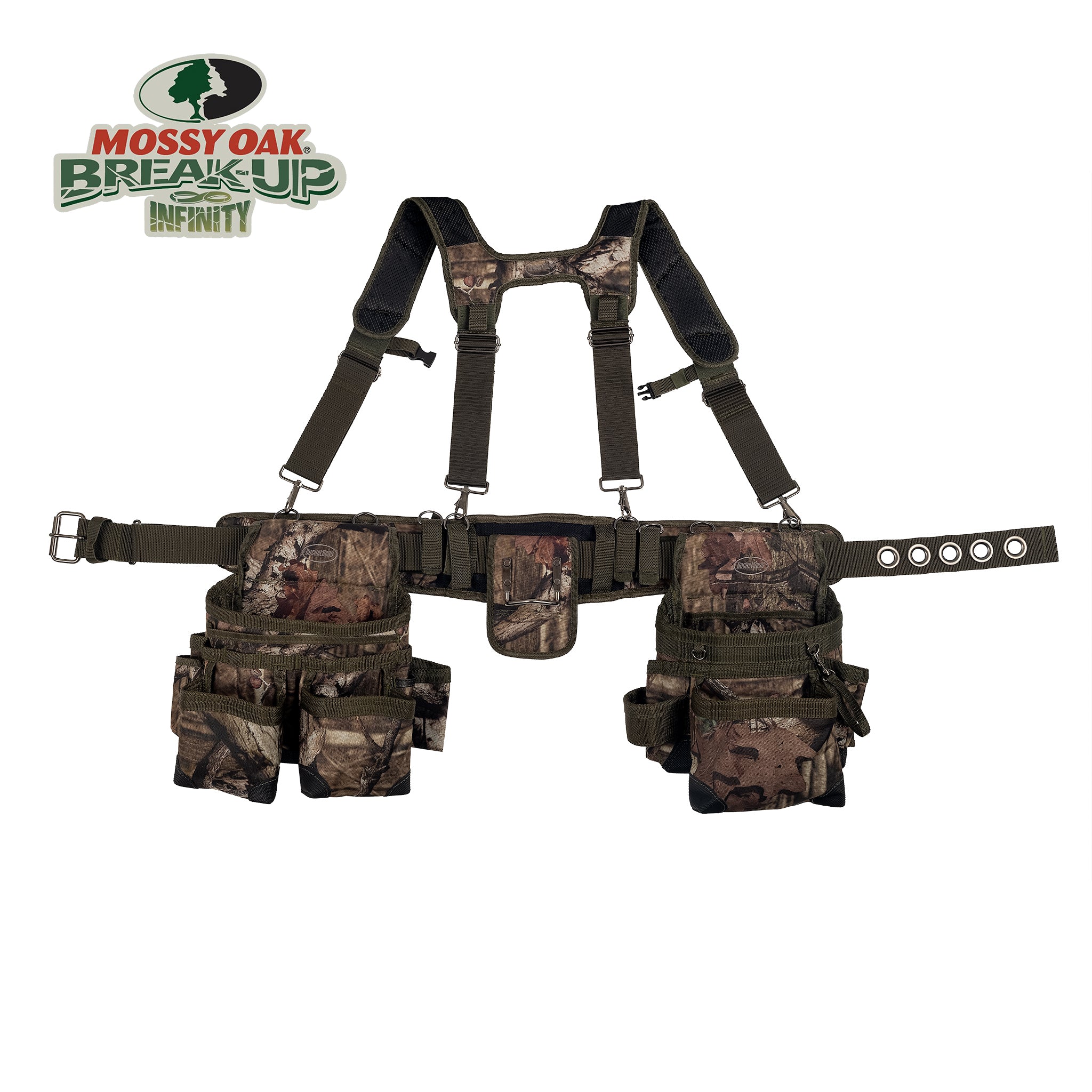 Mossy Oak Camo Tool Belt with Suspenders Mossy Oak Camo Tool Belt with Suspenders