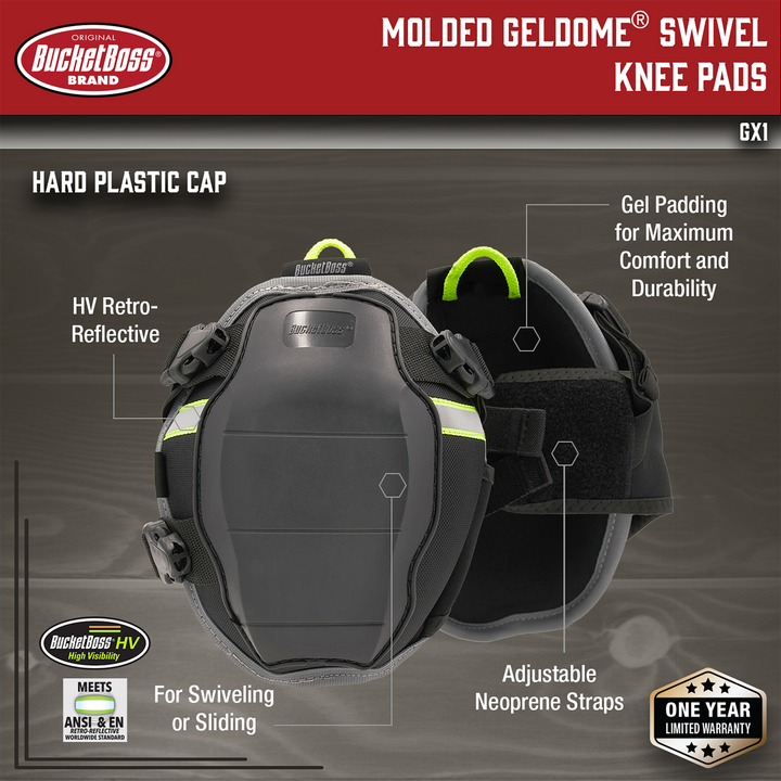 Molded GelDome Swivel Knee Pads