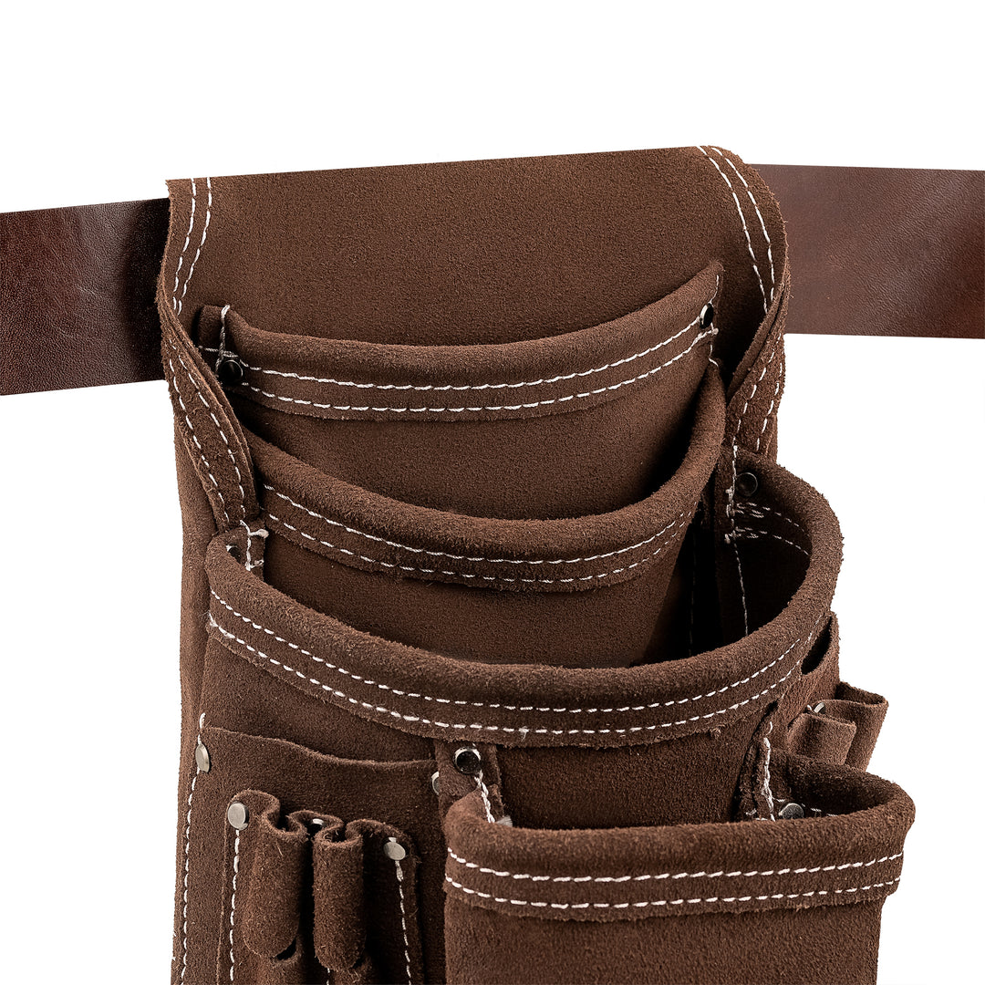10 Pocket Suede Leather Pouch