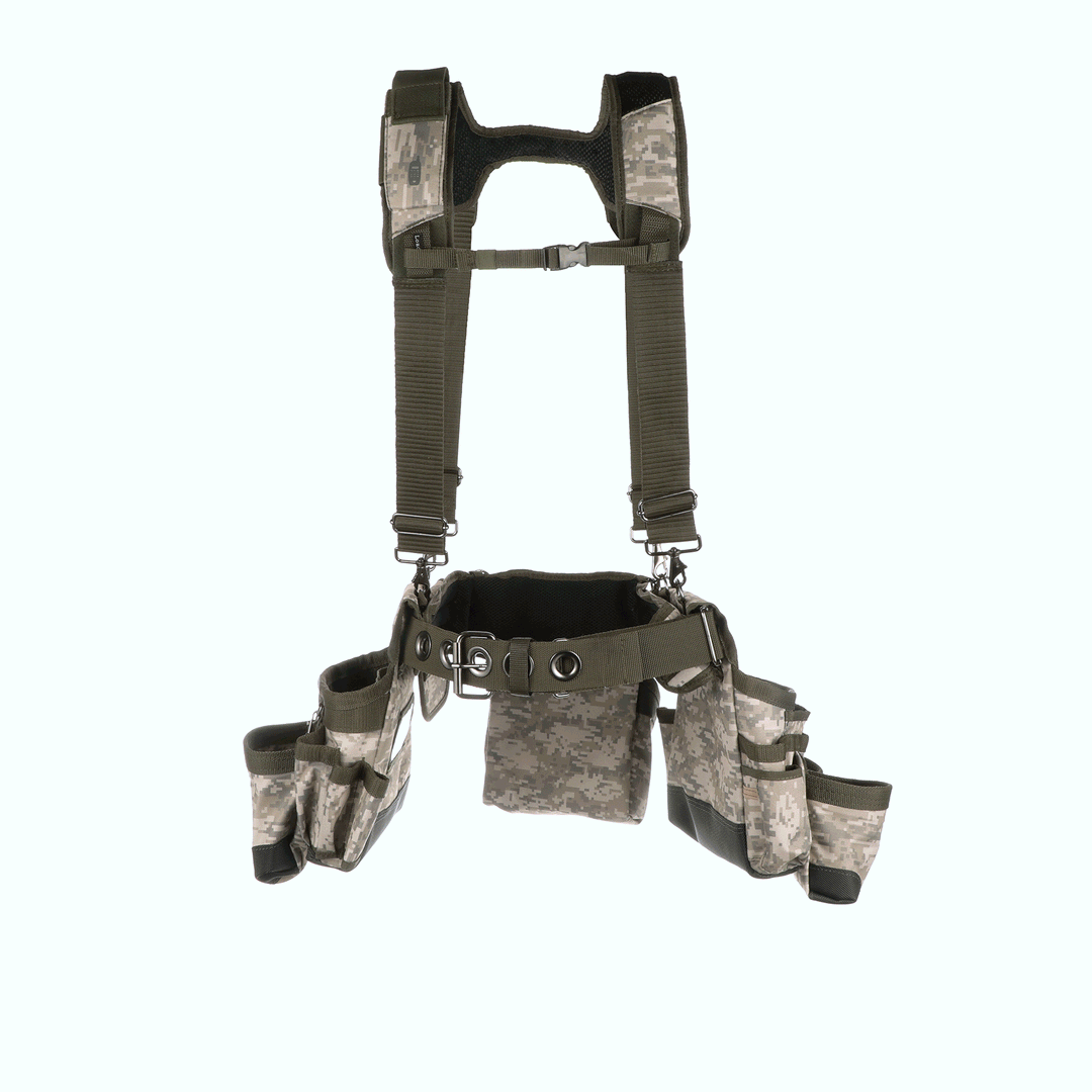 Digital Camo Framer's Tool Belt with Suspenders