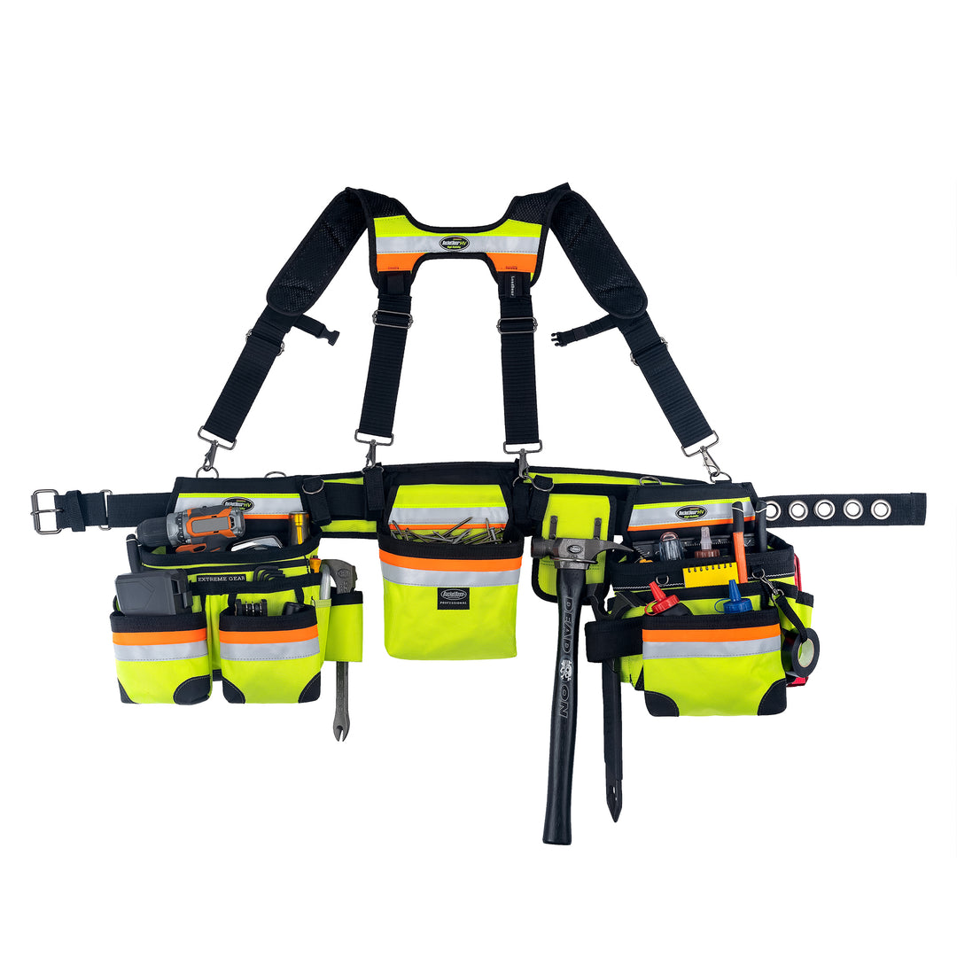 Hi-Vis Framer's Tool Belt with Suspenders