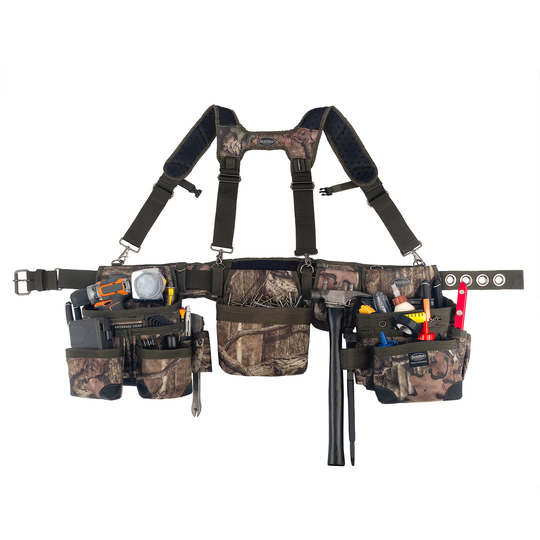 Mossy Oak® Camo Framer's Tool Belt with Suspenders
