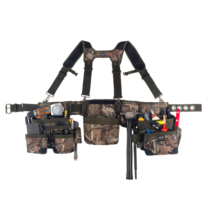 Mossy Oak® Camo Framer's Tool Belt with Suspenders