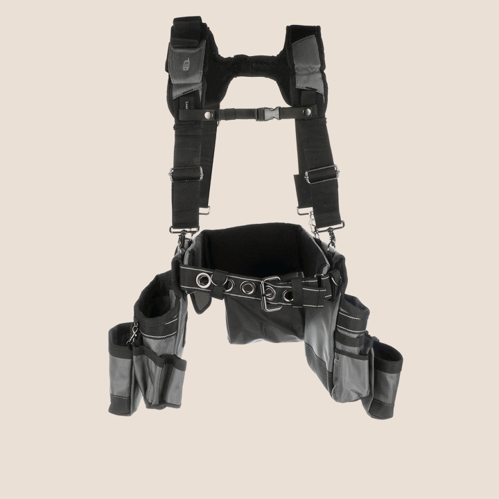 Grey Framer's Tool Belt with Suspenders