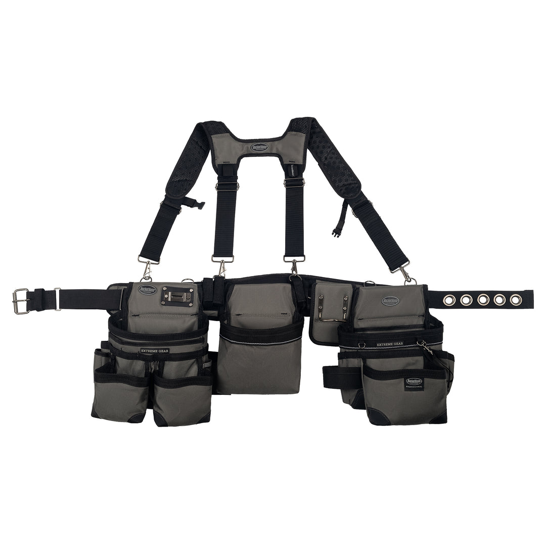 Grey Framer's Tool Belt with Suspenders