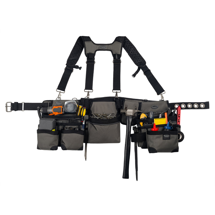 Grey Framer's Tool Belt with Suspenders