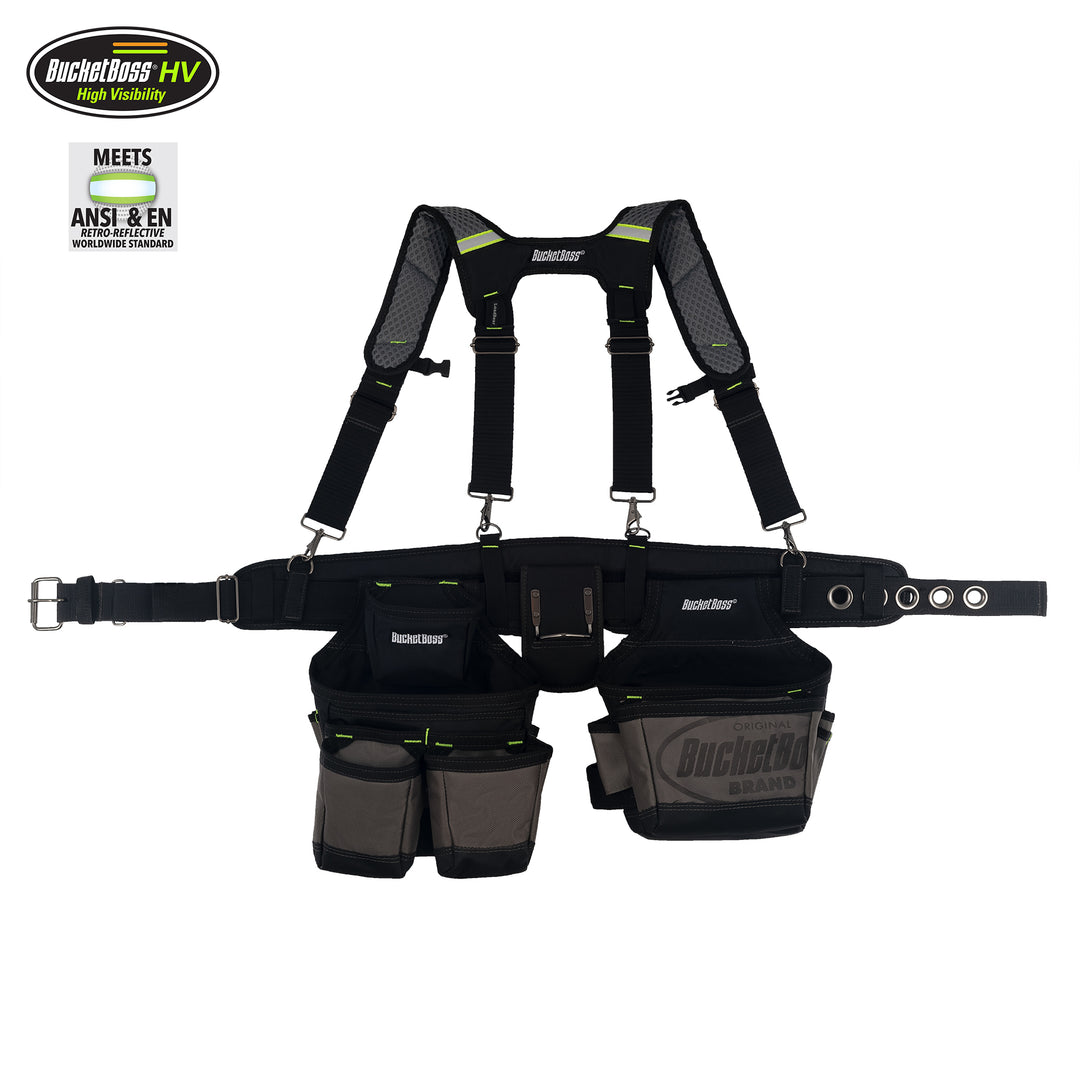 Hi-Vis Contractor's Tool Belt with Suspenders