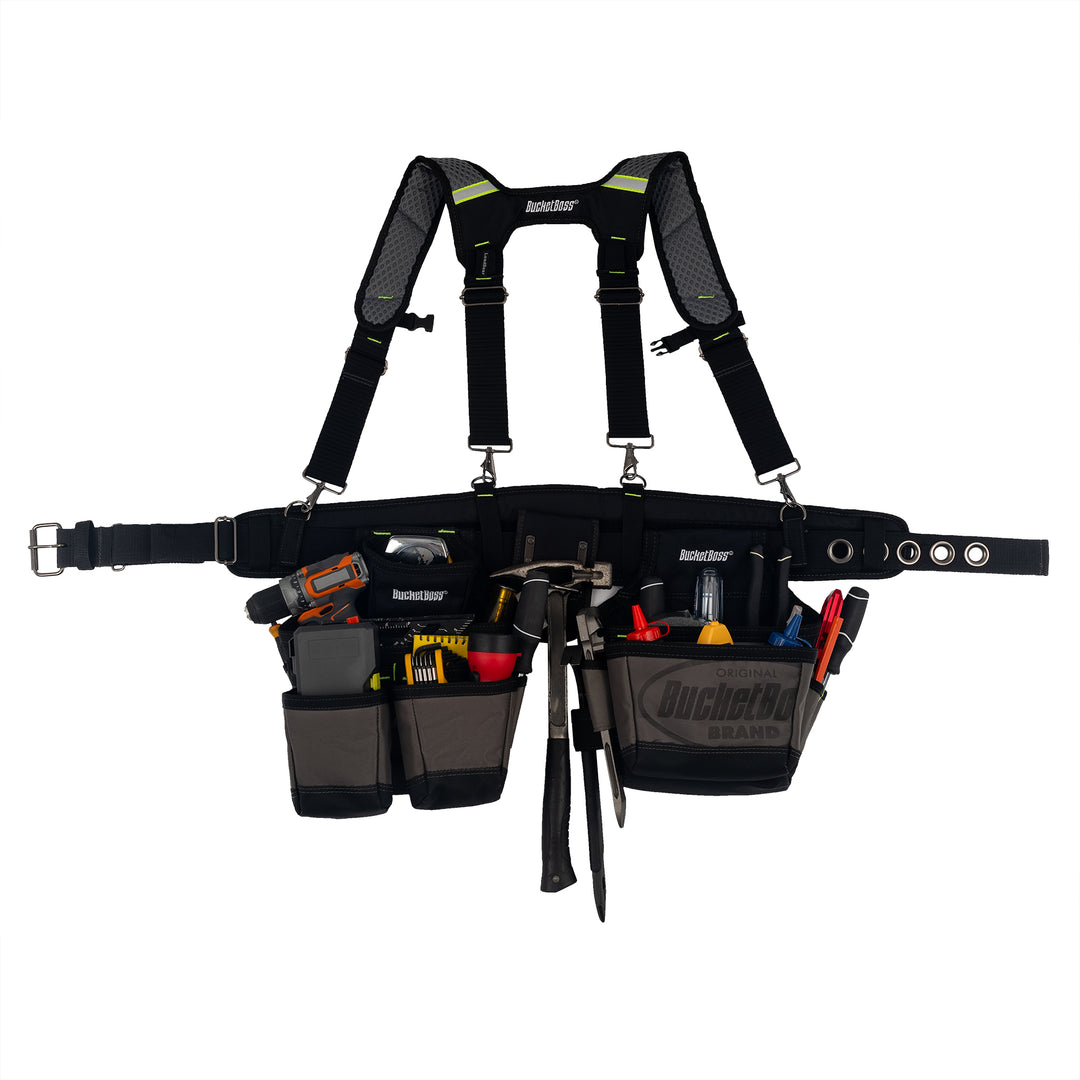 Hi-Vis Contractor's Tool Belt with Suspenders