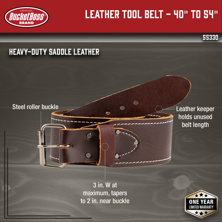 Leather Tool Belt - 40" to 54"