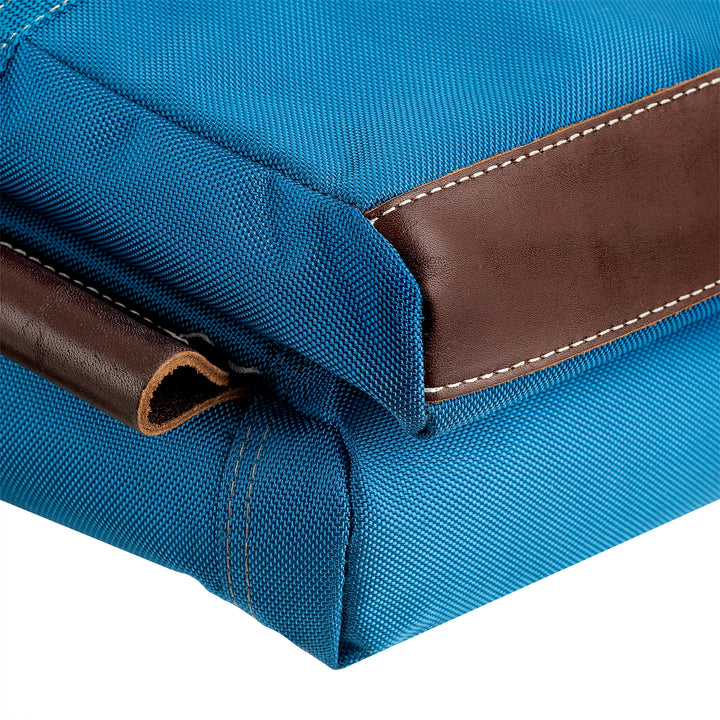 Blue Leather Hybrid 19-Pocket Tool Belt with Suspenders