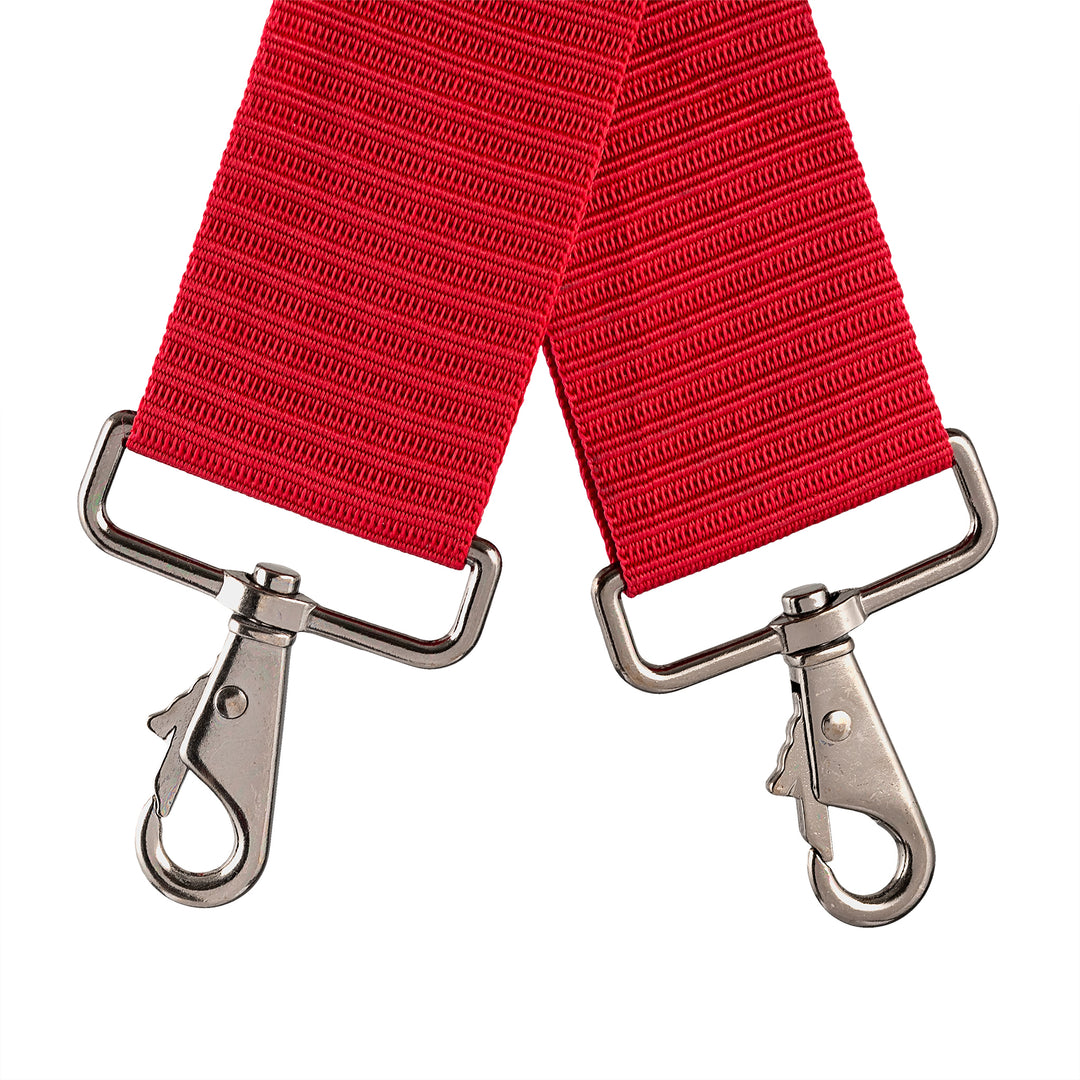Red Leather Hybrid 19-Pocket Tool Belt with Suspenders