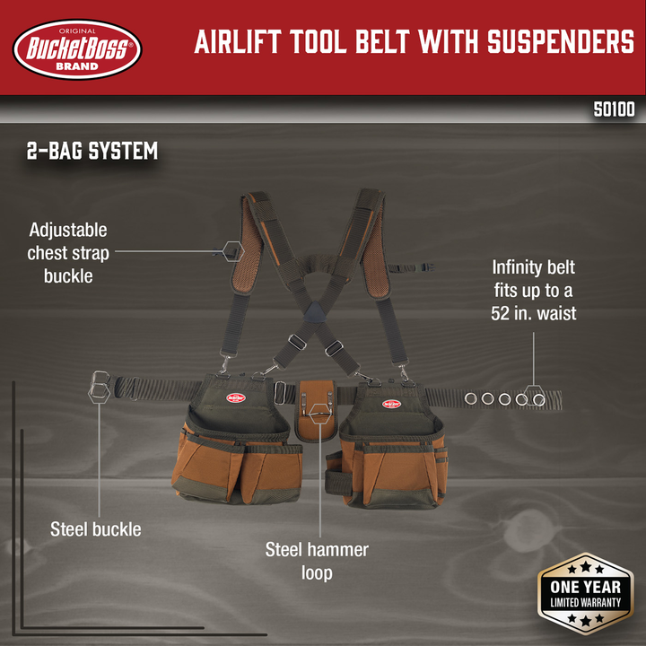 Airlift Tool Belt with Suspenders