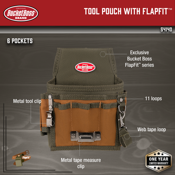 Bucket Boss Multi-Pocket Tool Belt