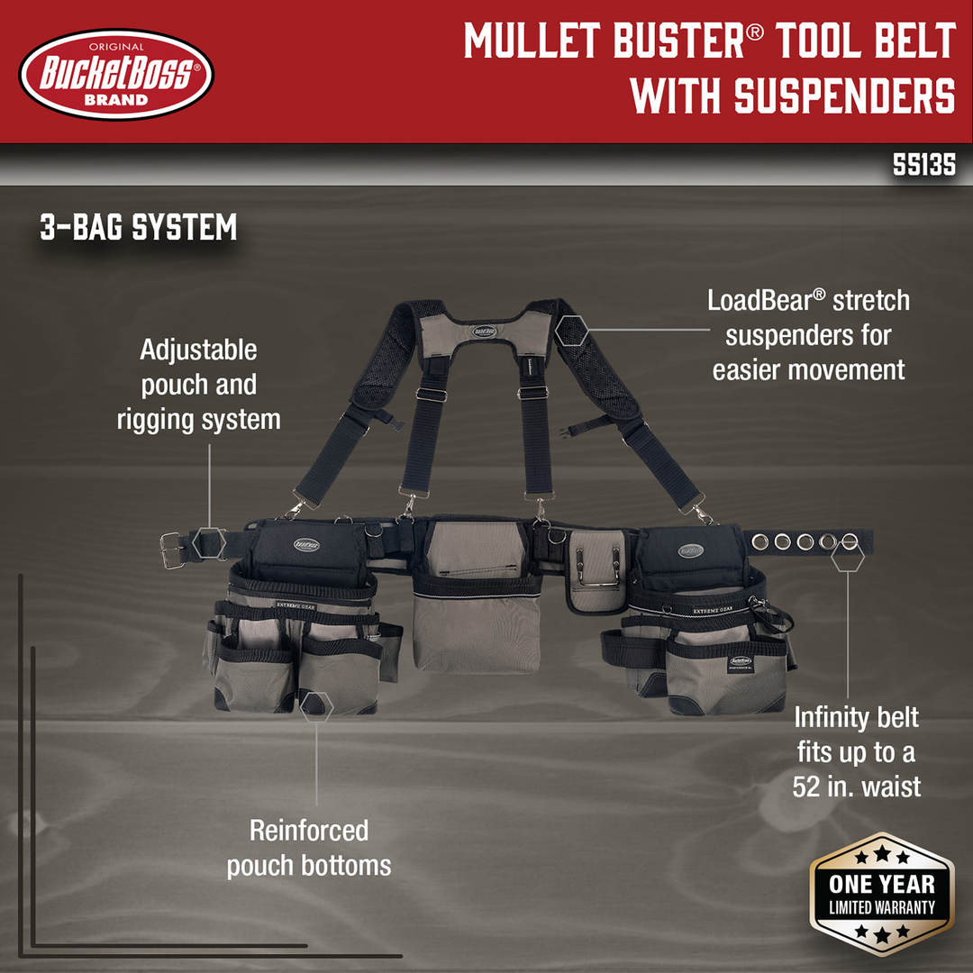 Mullet Buster Tool Belt with Suspenders