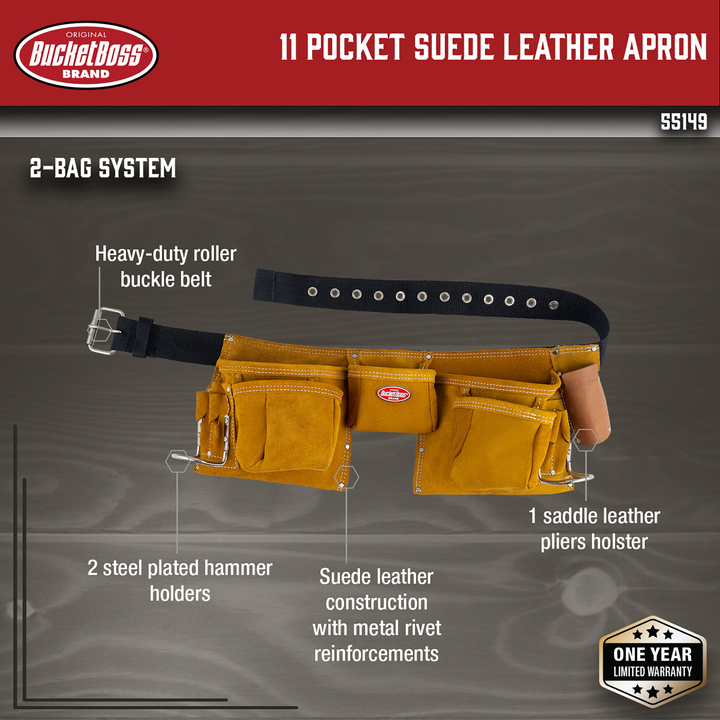 11 Pocket Suede Leather Apron