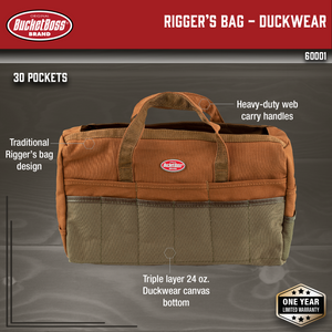 Bucket Boss - Original Rigger's Bag - Natural, Tool Bags - Original Series  (60002) , Beige 