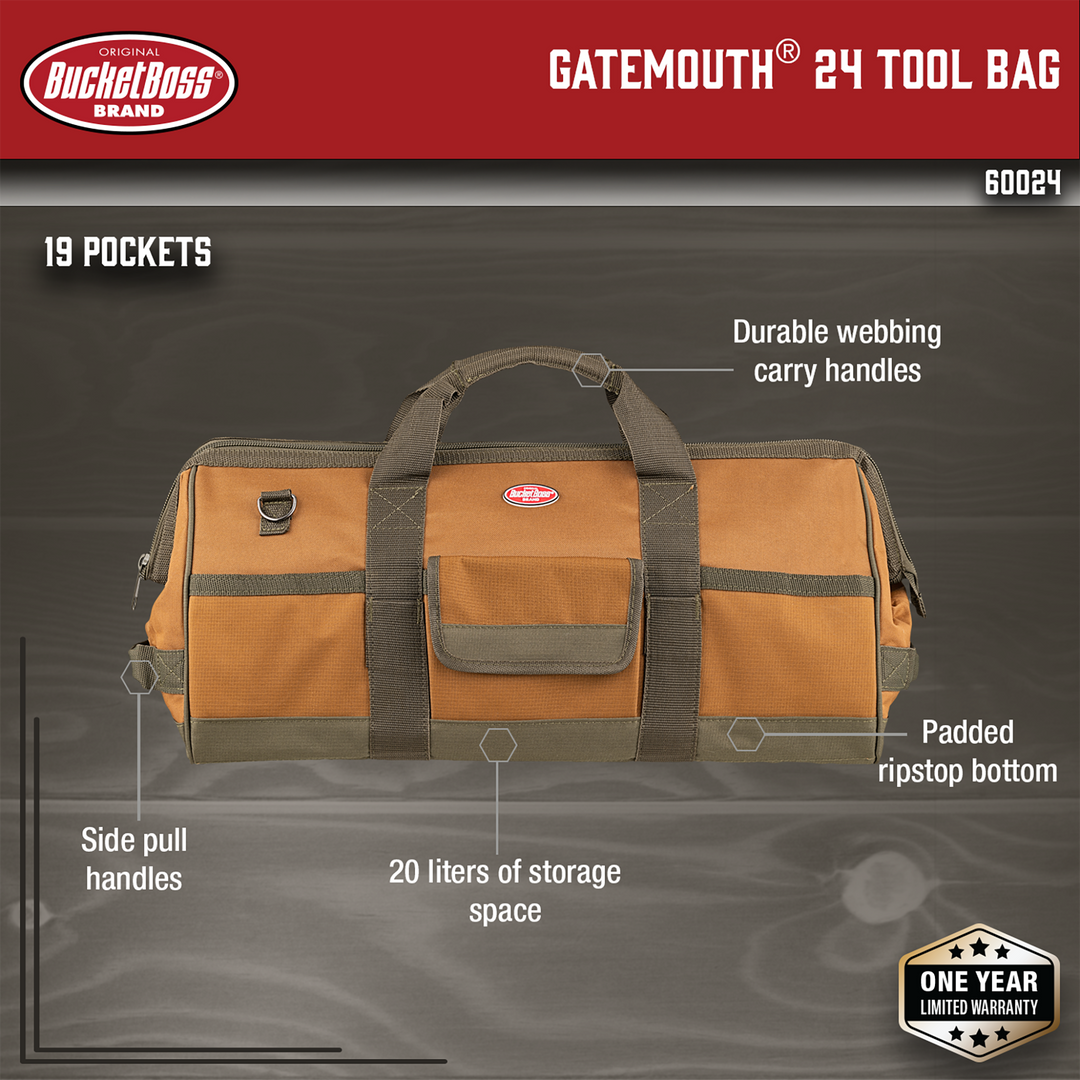 Gatemouth 24 Tool Bag – Bucket Boss