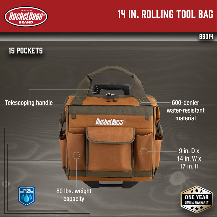 14 in. Rolling Tool Bag