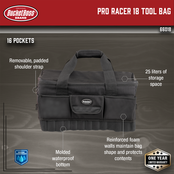 Pro Racer 18 Tool Bag - Bucket Boss