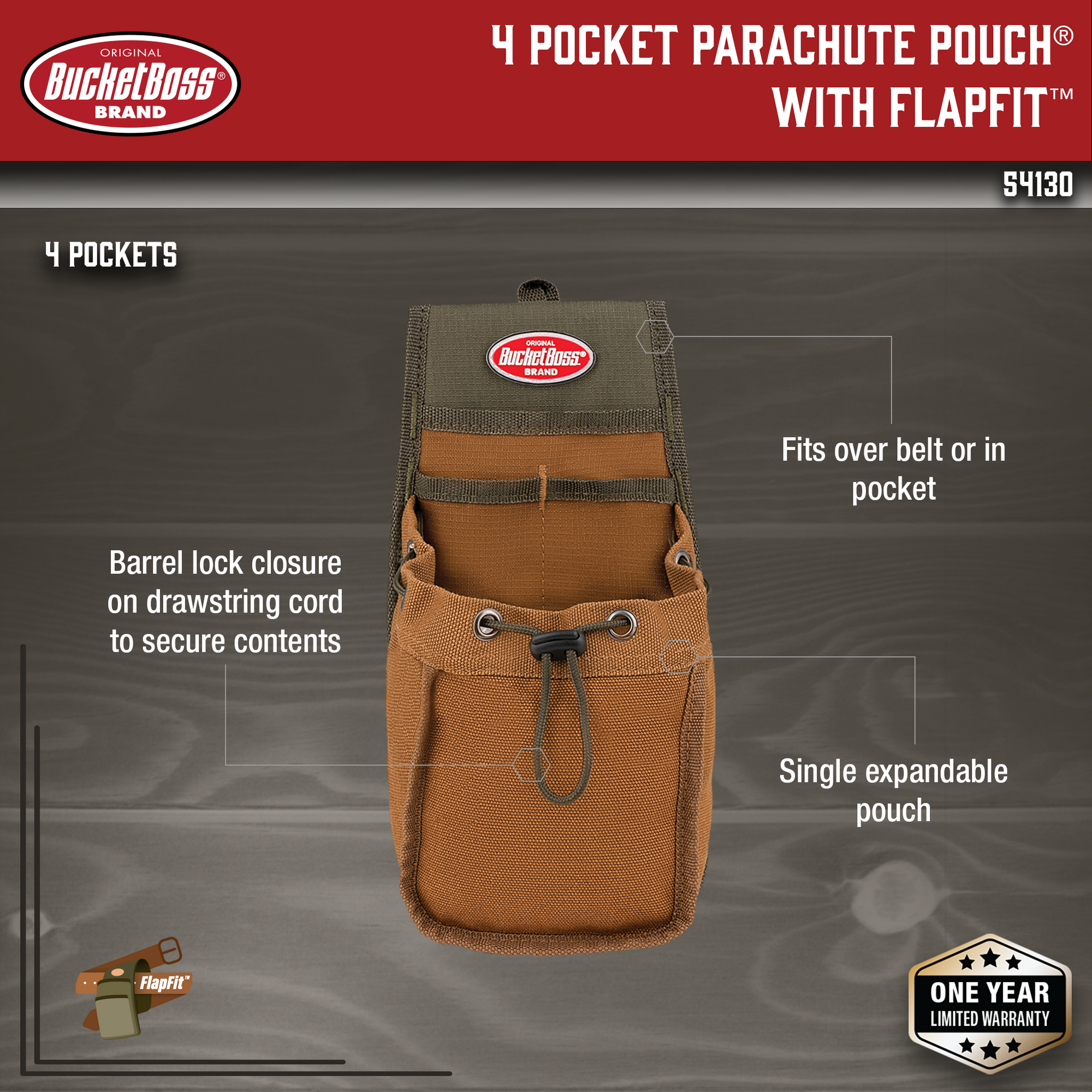 4 Pocket Parachute Pouch® with FlapFit