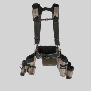Grey Framer's Tool Belt with Suspenders - Bucket Boss