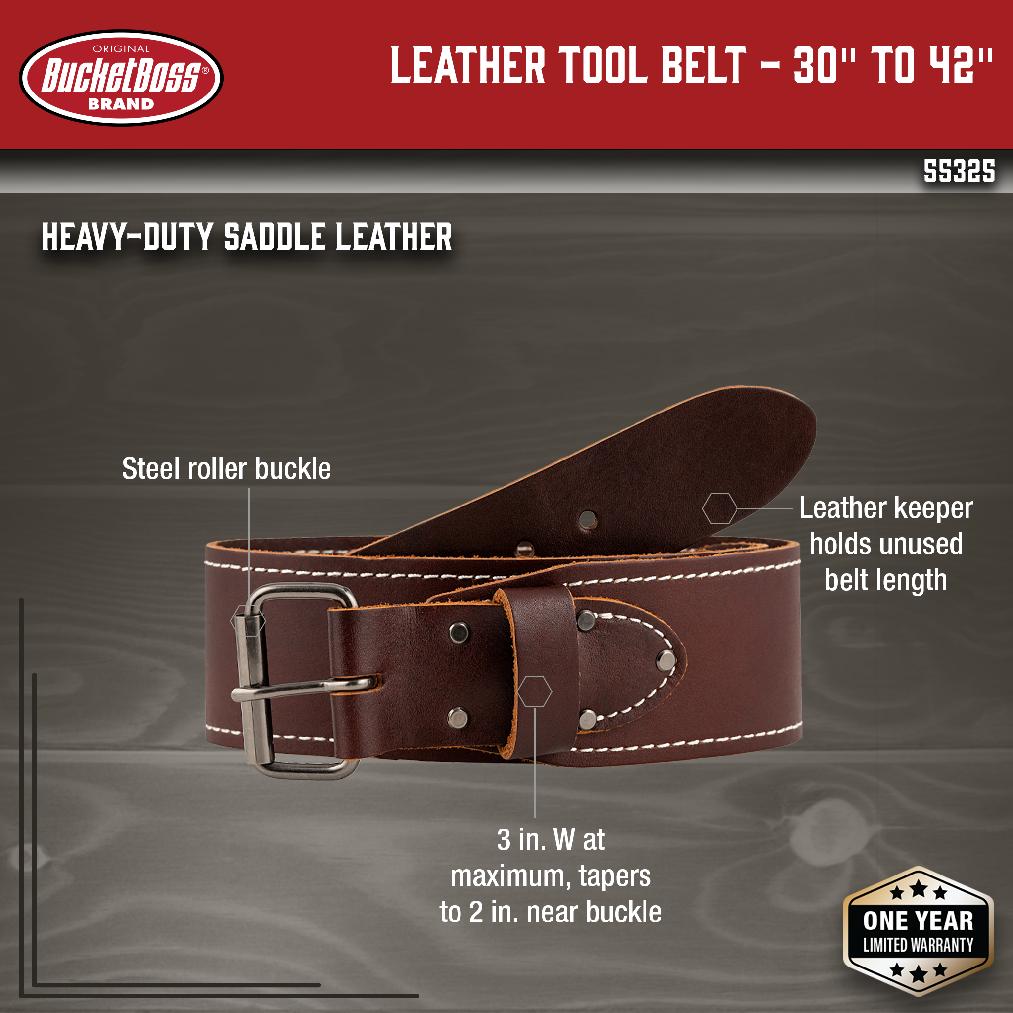 Heavy Duty Leather Work Belt