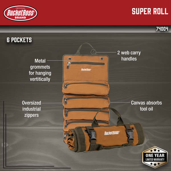 Bucket Boss - Tool Roll, Tool Bags - Original Series (70004) , Brown