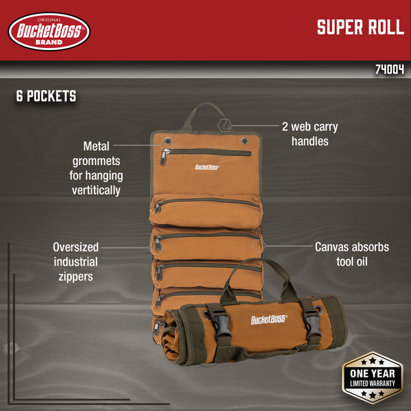 Bucket Boss – Super Roll bolsas de herraientas – Serie original 74004 Bucket Boss – Super Roll bolsas de herraientas – Serie original 74004
