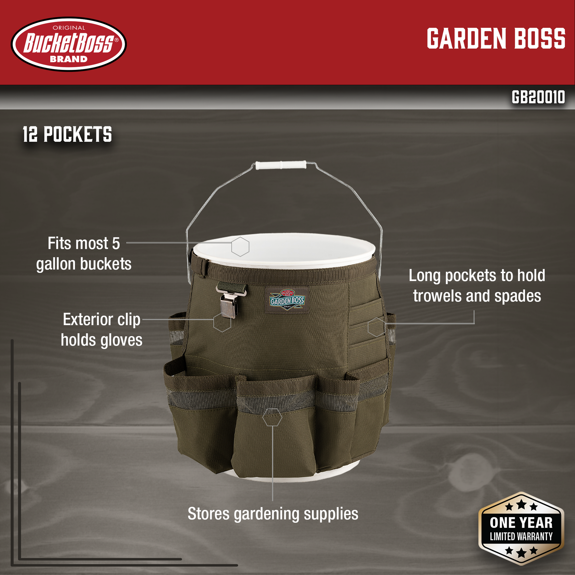 Bucket Boss - Camo Bucketeer Bucket Tool Organizer (Fits 5 Gallon Bucket),  Bucket Organization (85030), Mossy Oak Camo - Bucket Tool Organizers 