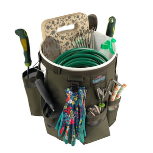 Visland Bucket Tool Organizer, Garden Tool Bag Oxford Cloth Garden Bucket Bagwith 10 Pockets Fits to 5 Gallon Bucket, Garden Bucket Caddy for